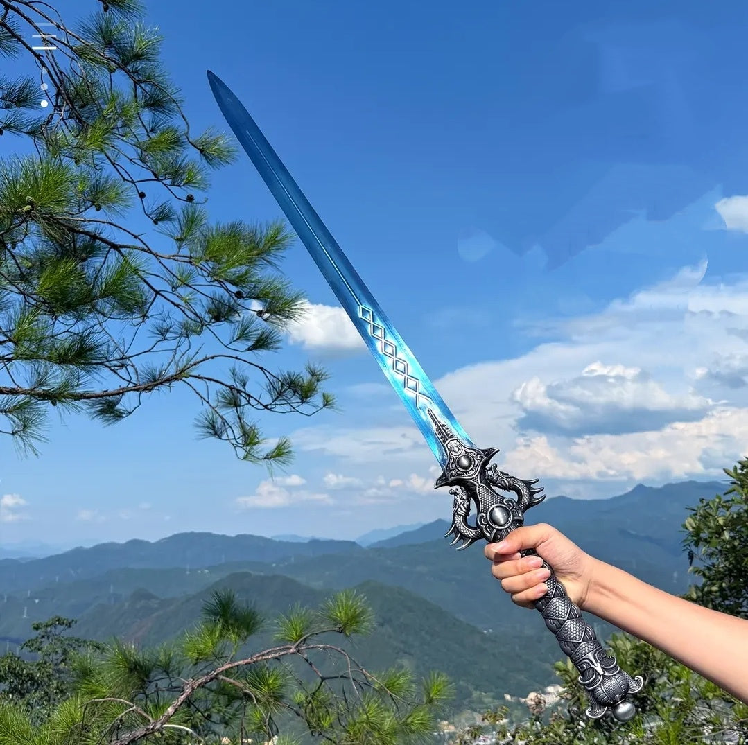 Blue Xingyuan Sword From Longquan City One-piece High Manganese Steel Collectible Cold Weapon Unsharpened Not For Self-Defense