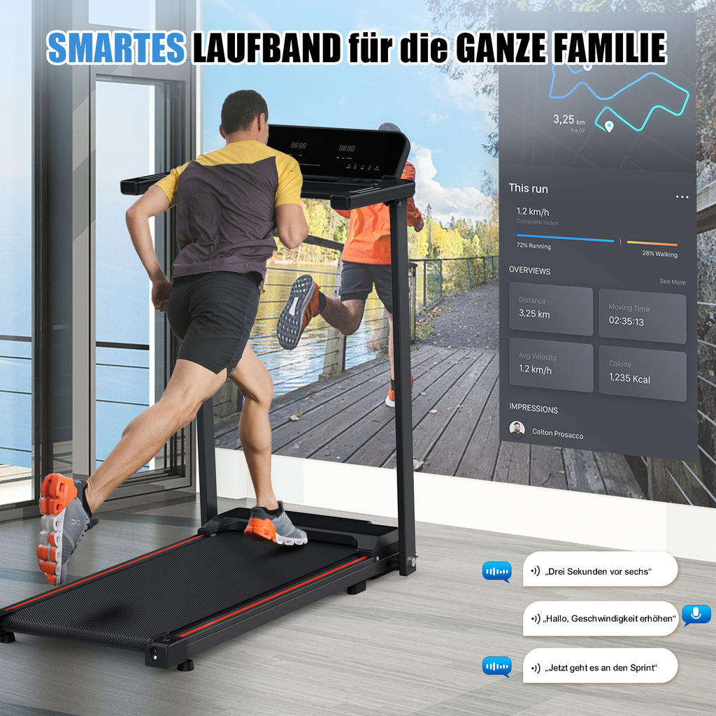 EU Electric Treadmill, Folding Treadmill For Home Up To 12 Kmh, With LED Display, App, Compact Treadmill For Home And Office, Weighing 120KG