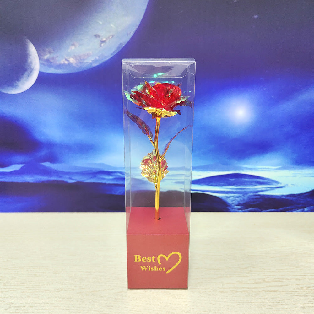 Colorful Gold Gold-foil Roses Mother's Day 520 Artificial Flower Gift