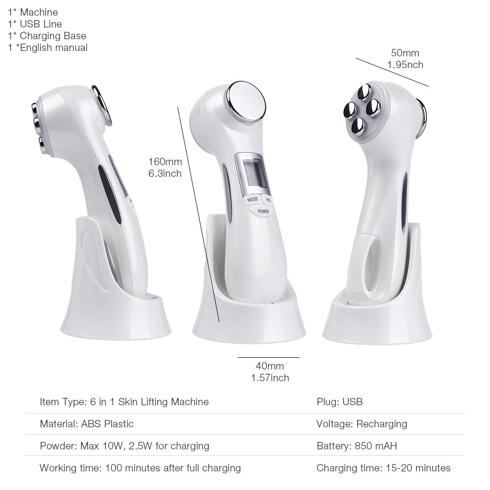 Facial & Body Beauty Device - Multi-Function 6-in-1