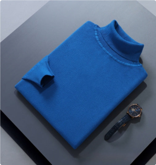 High Lapel Sweater Solid Color Casual