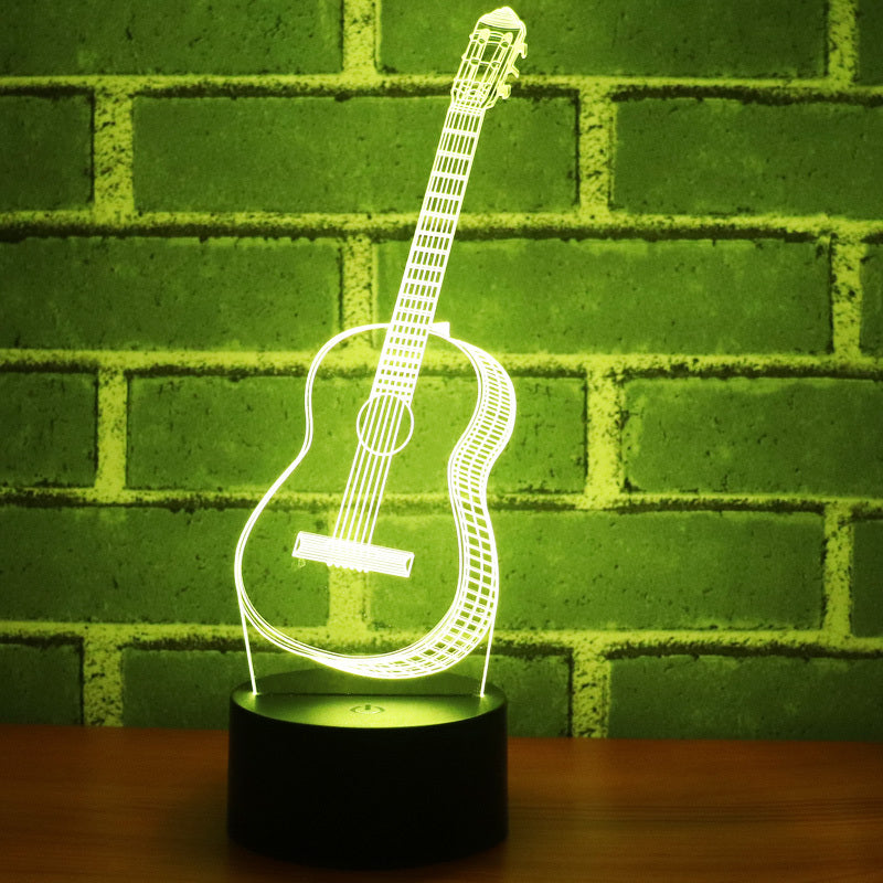 night light - Guitar colorful 3D