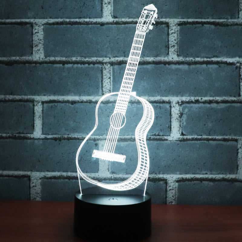 night light - Guitar colorful 3D