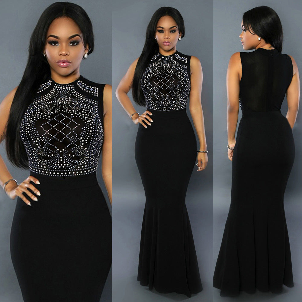 Aliexpress Amazon Standard Code European And American Style Women'S Hot Brick Sexy Dress Dress