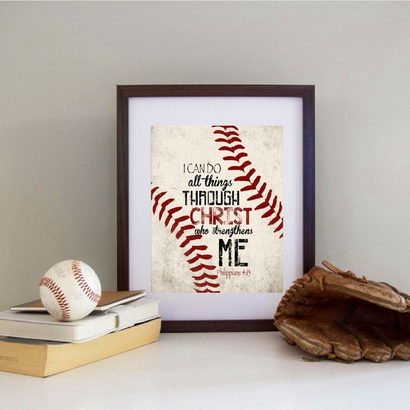 Christian Baseball Retro Poster Art Print
