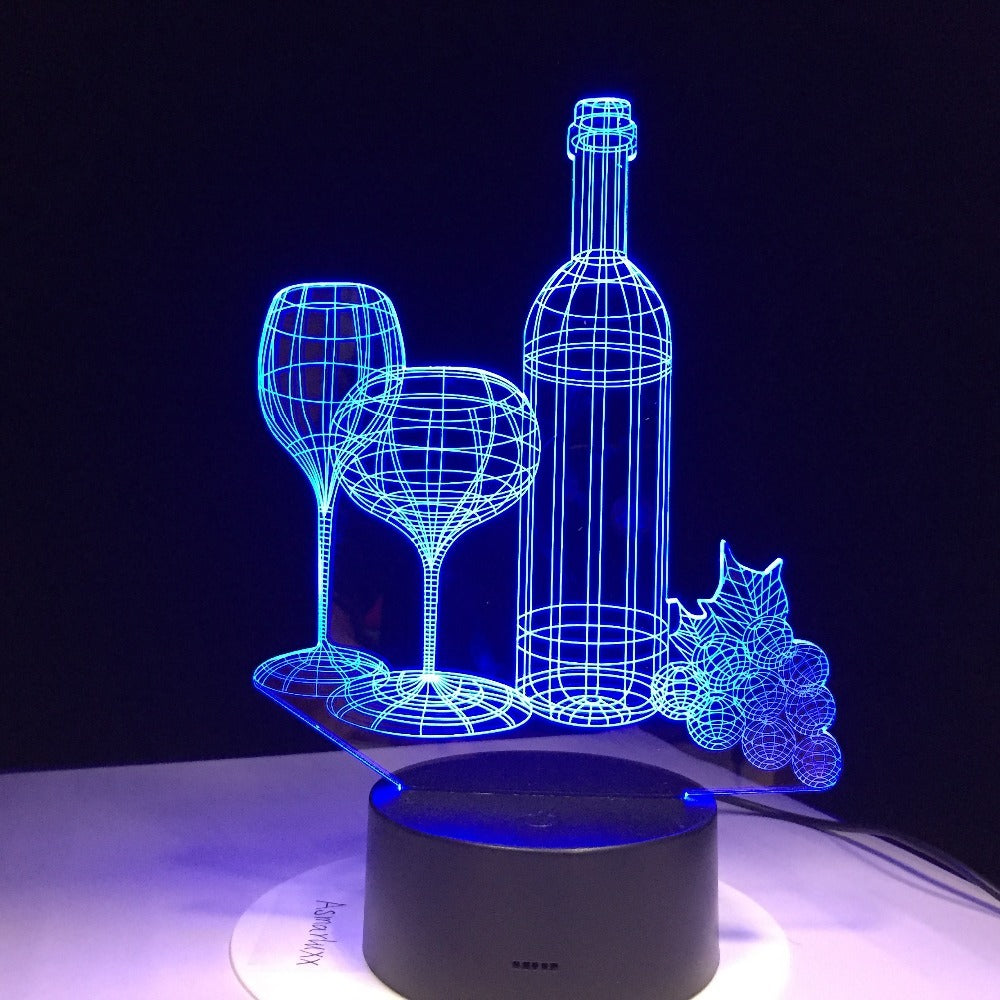 Night Light - Wine Bottle 3D