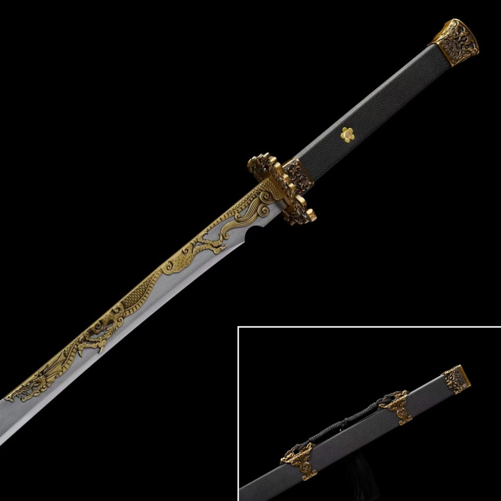 Tang Heng Dao & Xiu Chun Dao Integrated Manganese Steel Swords, Unsharpened For Decoration Not For Actual Combat