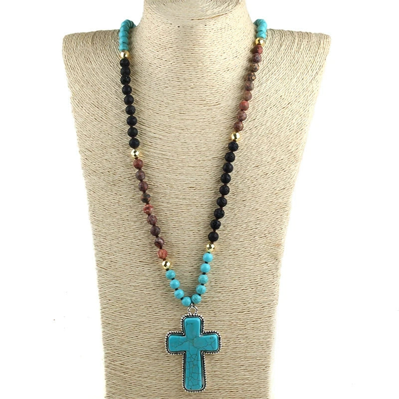 Necklace Cross Pendant Necklace Sweater Chain