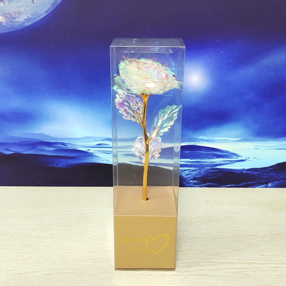 Colorful Gold Gold-foil Roses Mother's Day 520 Artificial Flower Gift