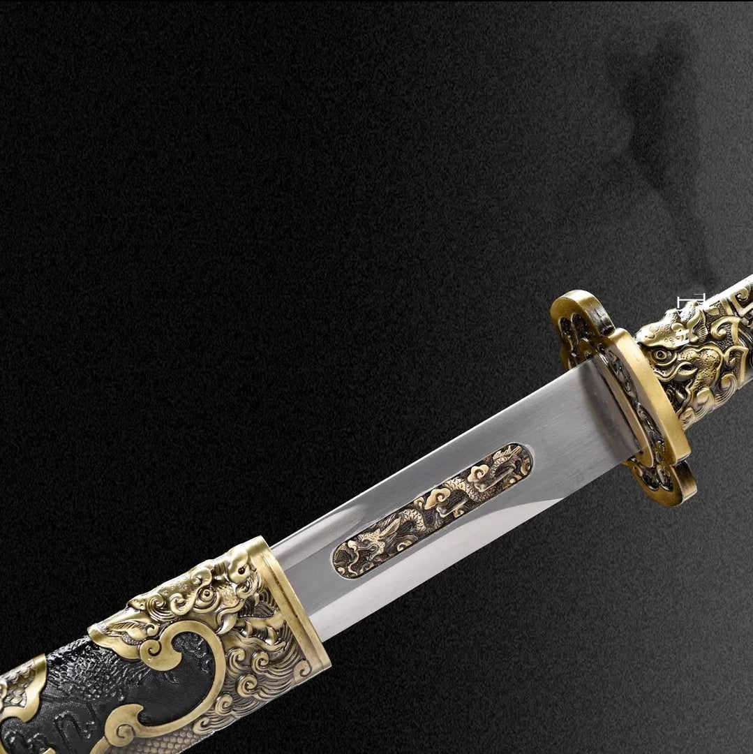 Fulong Wild Goose Feather Saber Integral Keel Structure High Manganese Steel  Collection-Grade  Self-Defense Cold Weapon  Unsharpened