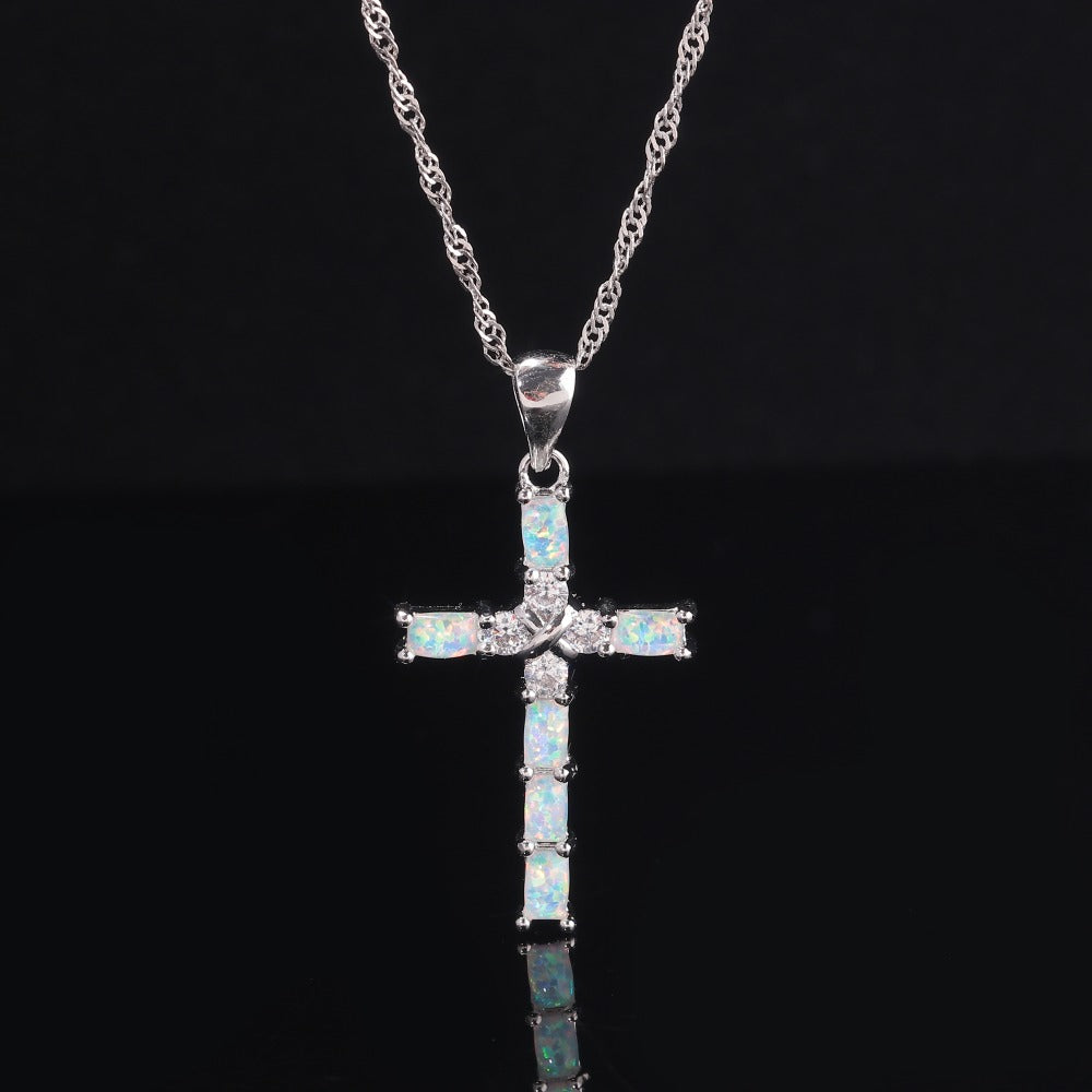 Ladies Cross Pendant Necklace