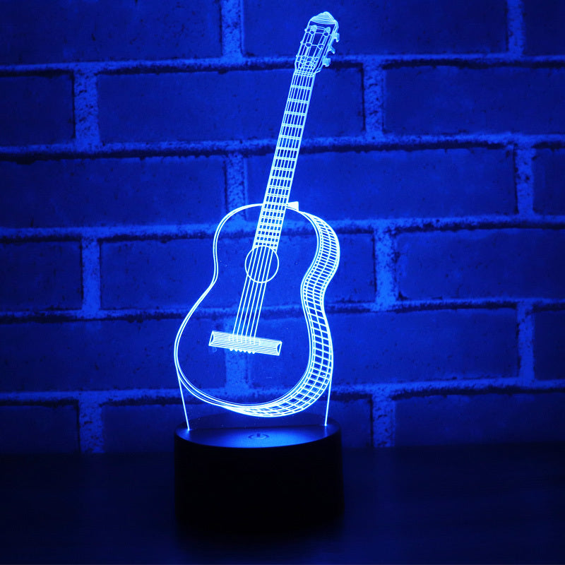 night light - Guitar colorful 3D