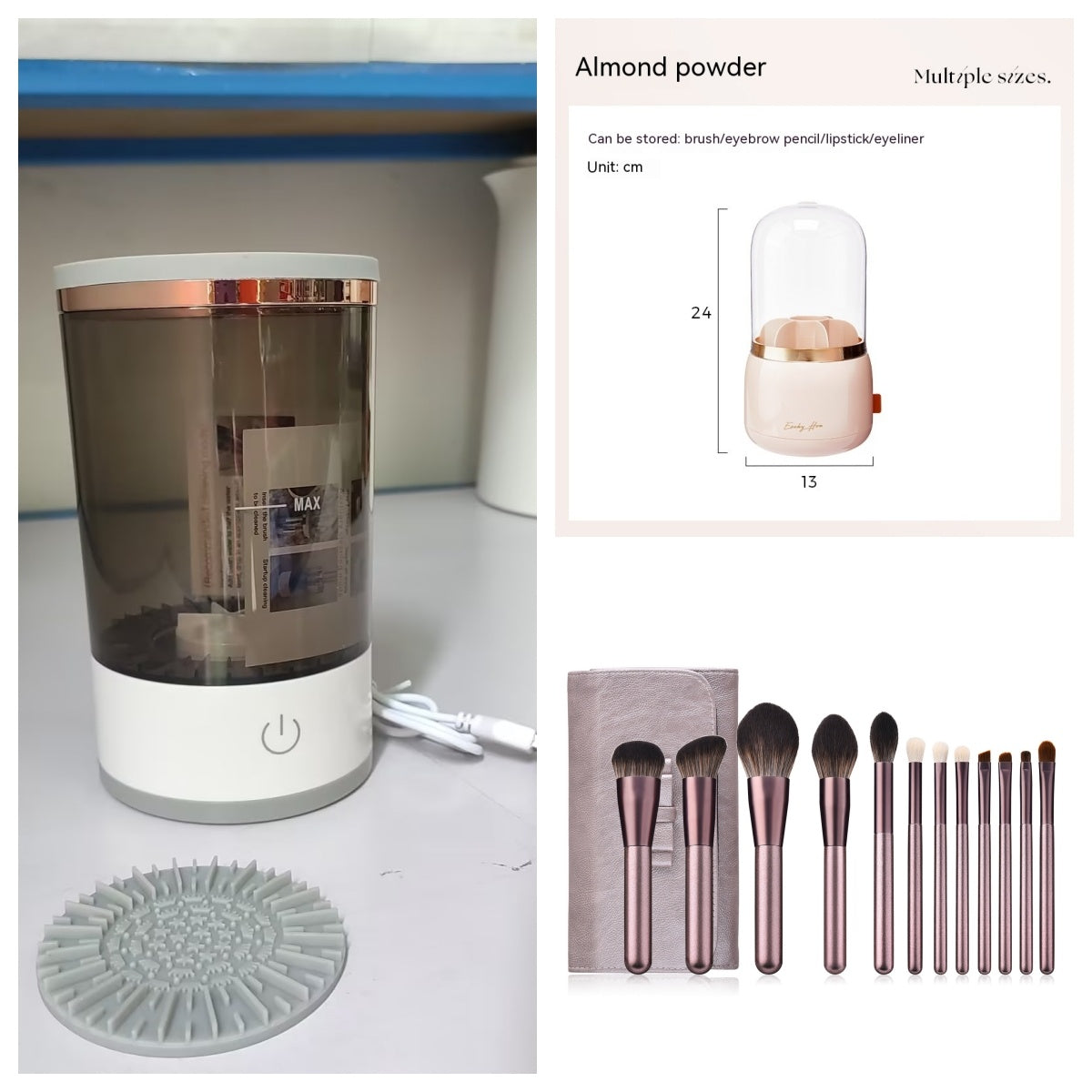 Automatic Electric Brush Cleaner – Portable Makeup Brush Washer