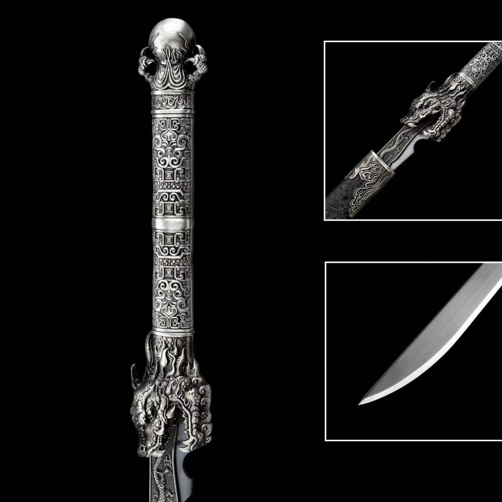 Ancient-Style Han Sword Hand-Forged Cold Weapon Collectible Gift  Decoration High Manganese Steel Integral Double Edged Unsharpened