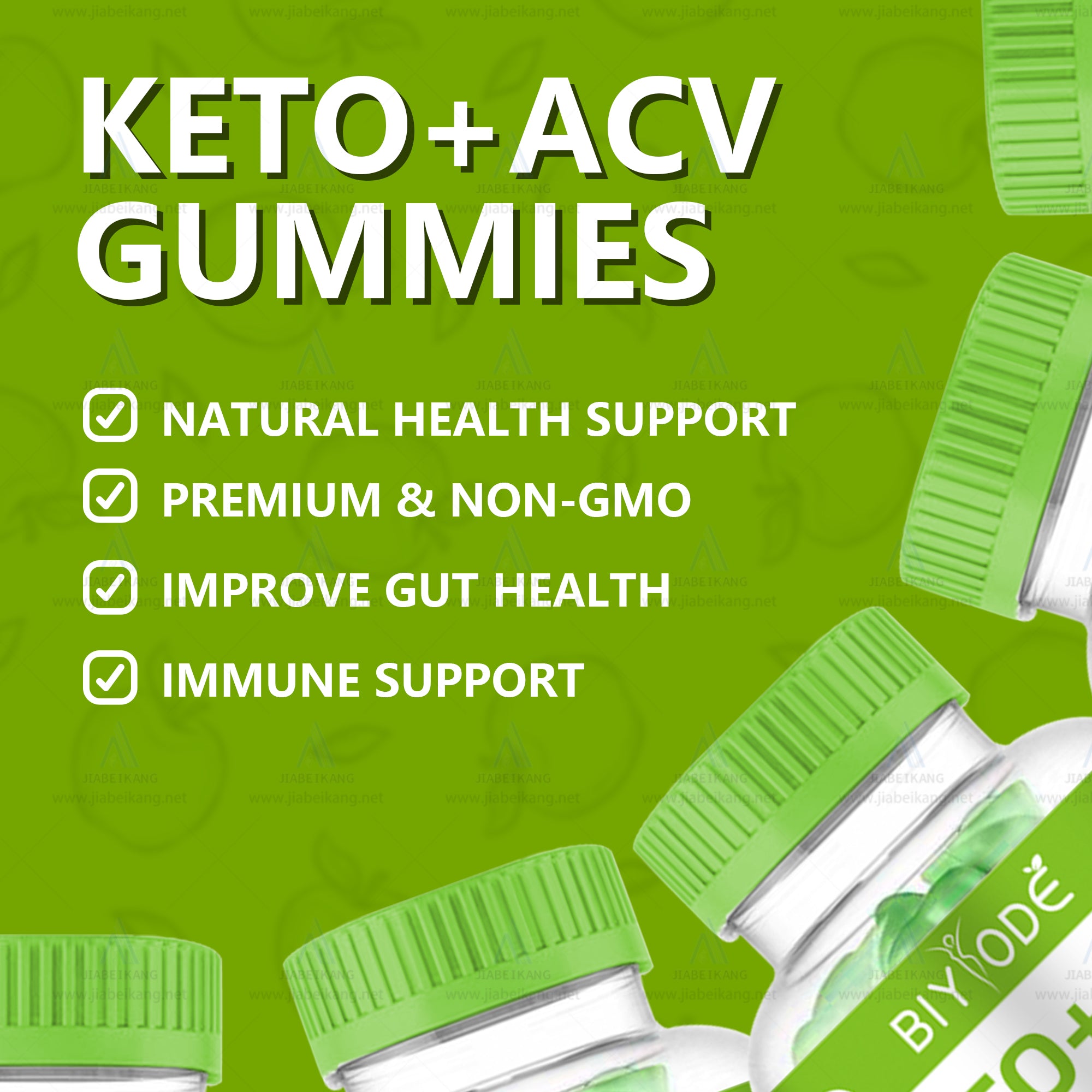 Biyode OEM ODM Keto Gummies Cider Vinegar ACV Bear Gummies Custom Vitamins Supplements
