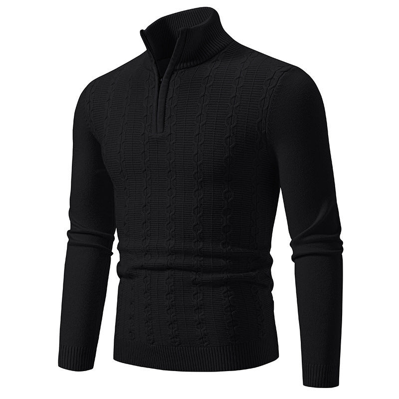 Casual Simple Stand-up Collar Slim Fit Men's Knitwear Sweater