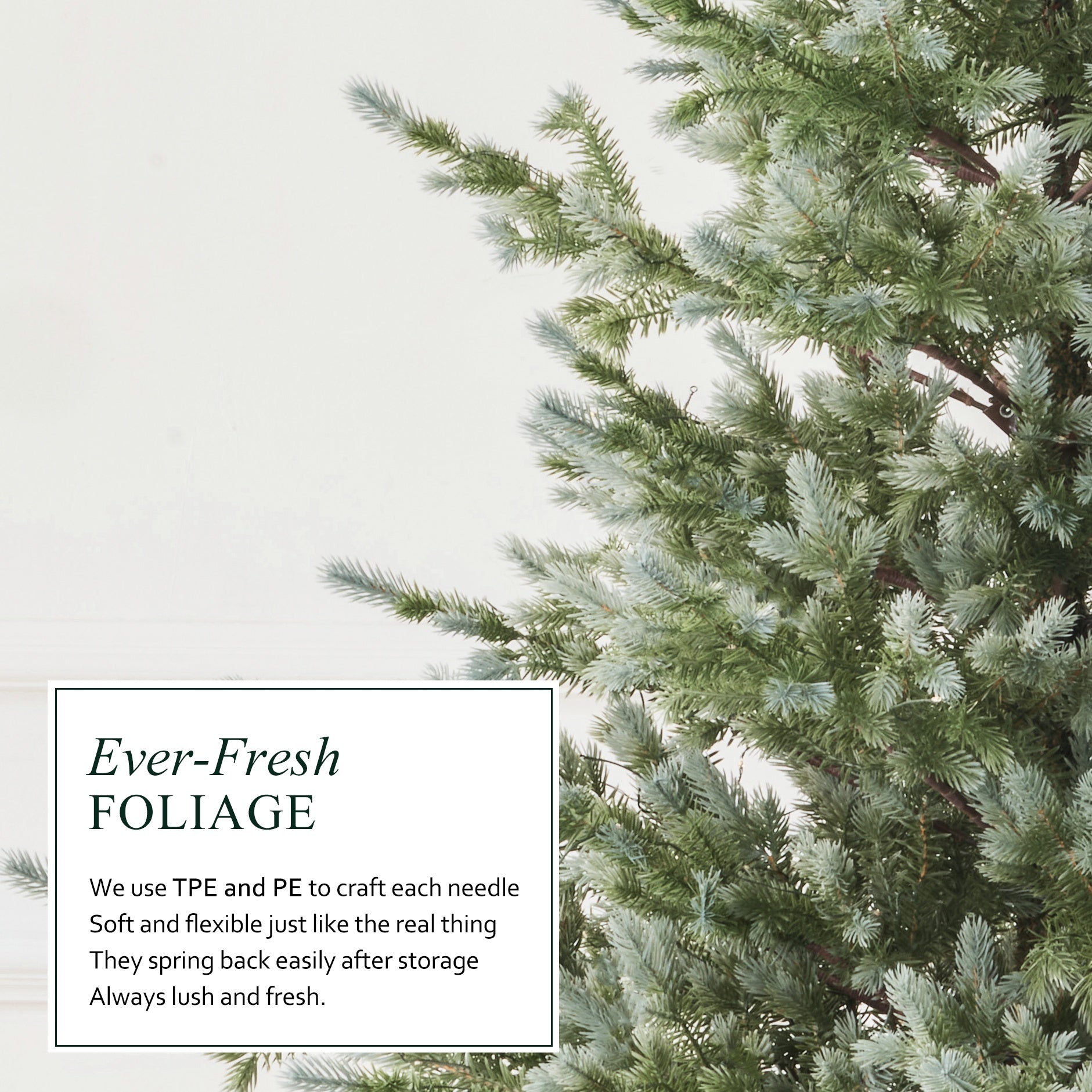 Colorado Blue Spruce 7.5ft Christmas Tree Pre-Lit Artificial Full With 4,076 Branch Tips & 1,518 Low-Voltage Warm LED Lights, Foldable Stand & Realistic Flame-Resistant Branches