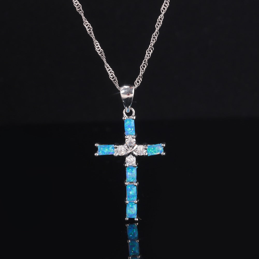 Ladies Cross Pendant Necklace