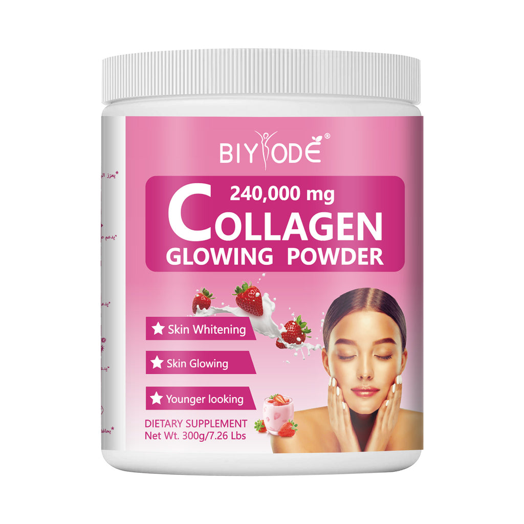 OEM ODM Private Label Collagen Glowing Powder Herbal Supplement Collagen Protein Drink Mix Powder Support Healthy Skin Brightening Beauty From Within Joint Strength