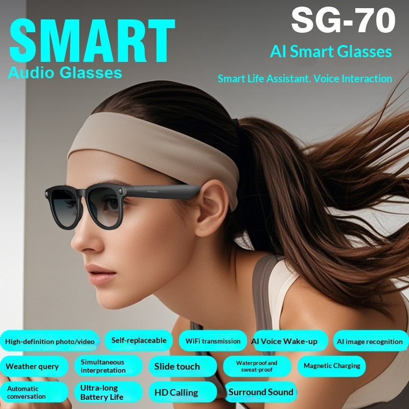 SG70 Smart Bluetooth Audio Glasses Voice Assistant Translation