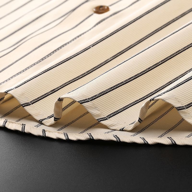 Spring And Autumn Non-ironing Striped Men's Long-sleeved Shirt