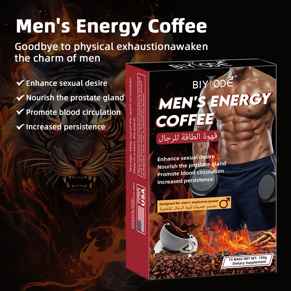 OEM ODM Wholesale Private Label Custom Men's Energy Coffee Male Enhancement Energy Boost Vitality Stamina Herbal Drink Male Performance Immune Support NSF HALAL COA GMP Certified