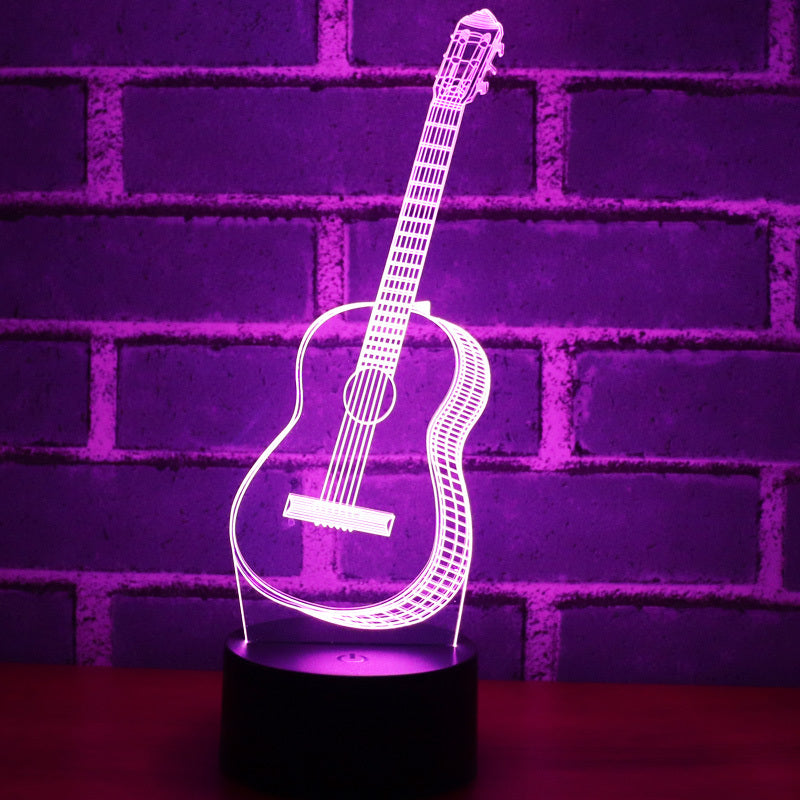 night light - Guitar colorful 3D