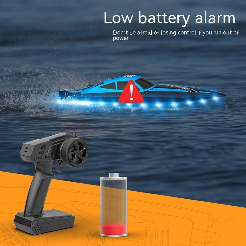 Remote Control Boat Toy – High-Performance RC Boat with USB Charging, Spare Propeller & Display Rack - BlueWave Racer