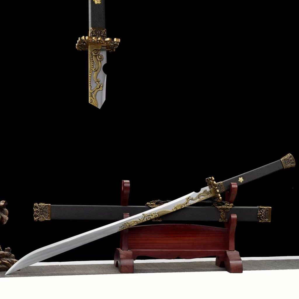 Tang Heng Dao & Xiu Chun Dao Integrated Manganese Steel Swords, Unsharpened For Decoration Not For Actual Combat
