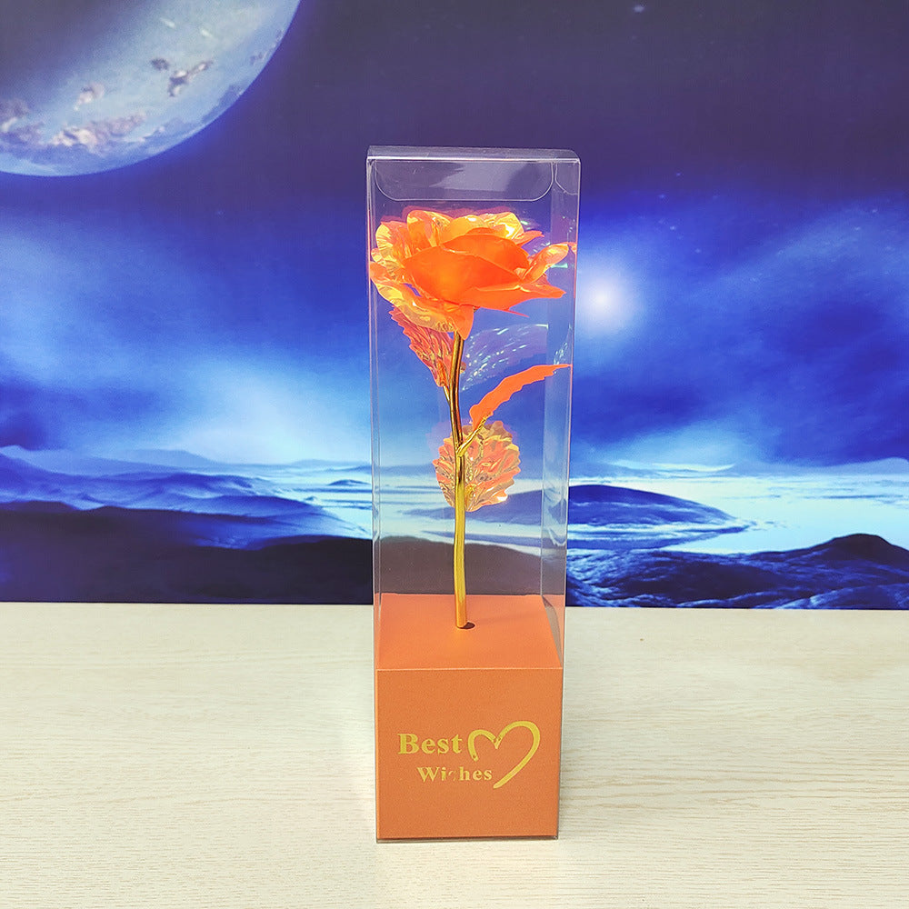 Colorful Gold Gold-foil Roses Mother's Day 520 Artificial Flower Gift