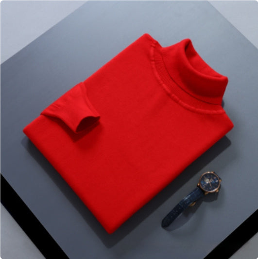 High Lapel Sweater Solid Color Casual