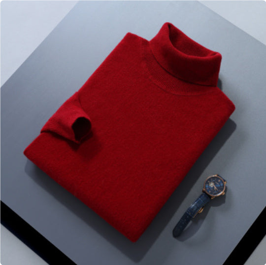 High Lapel Sweater Solid Color Casual