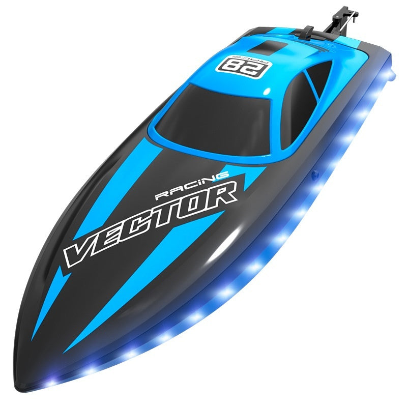 Remote Control Boat Toy – High-Performance RC Boat with USB Charging, Spare Propeller & Display Rack - BlueWave Racer