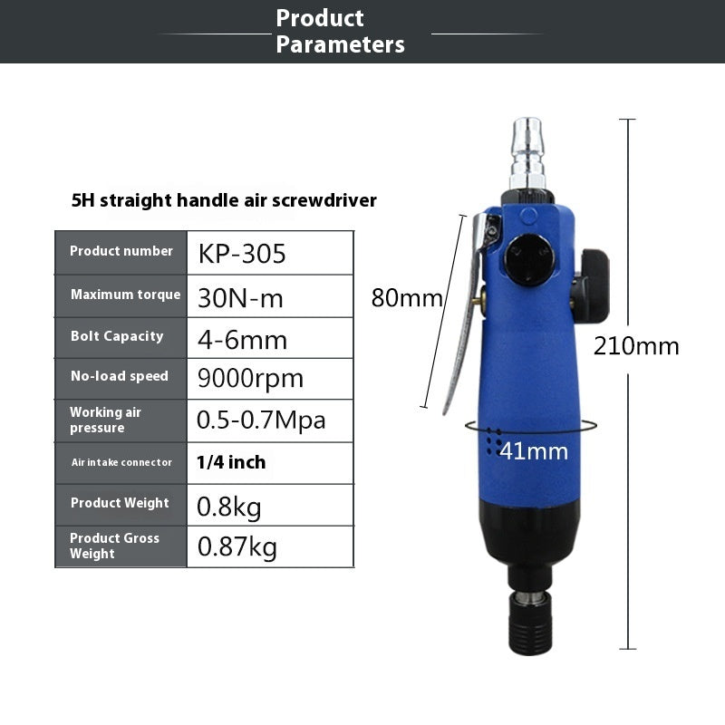 Straight 5h Pneumatic Screw Driver Screwdriver
