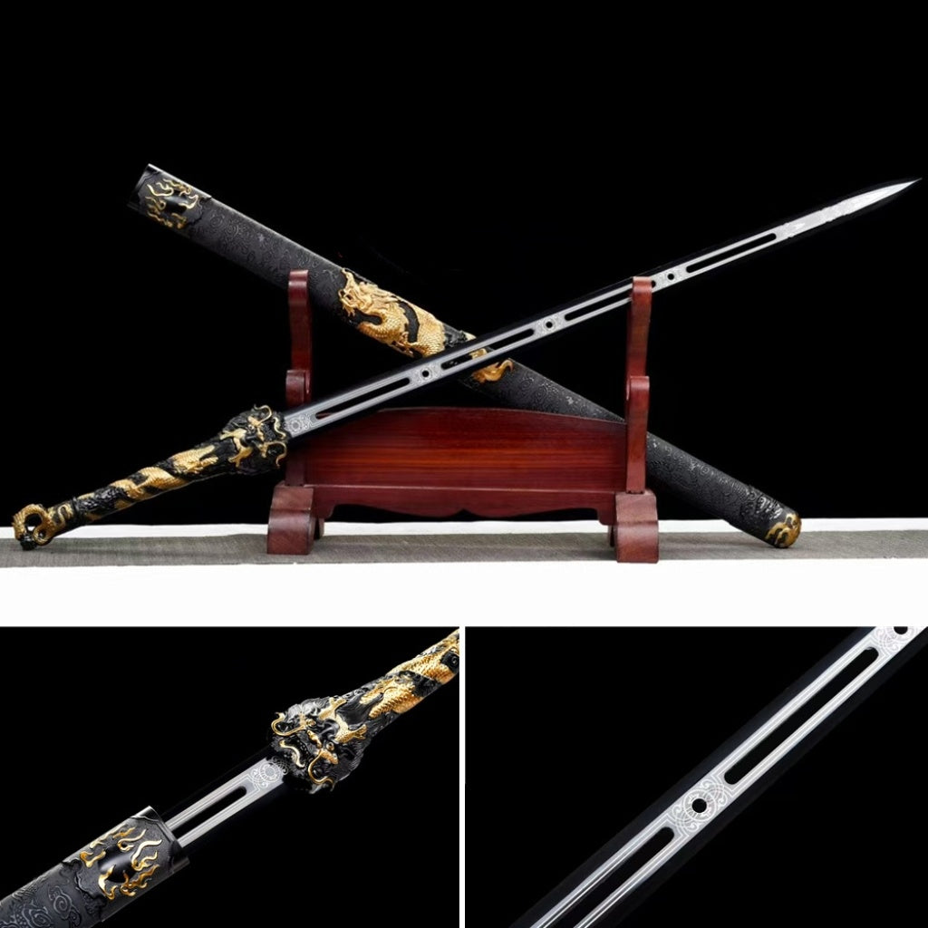 Handmade Integrated High Manganese Steel Swords Tang Heng Dao Xiu Chun Dao Embroidered Spring Saber For Jinyiwei, Unsharpened Cold Weapons