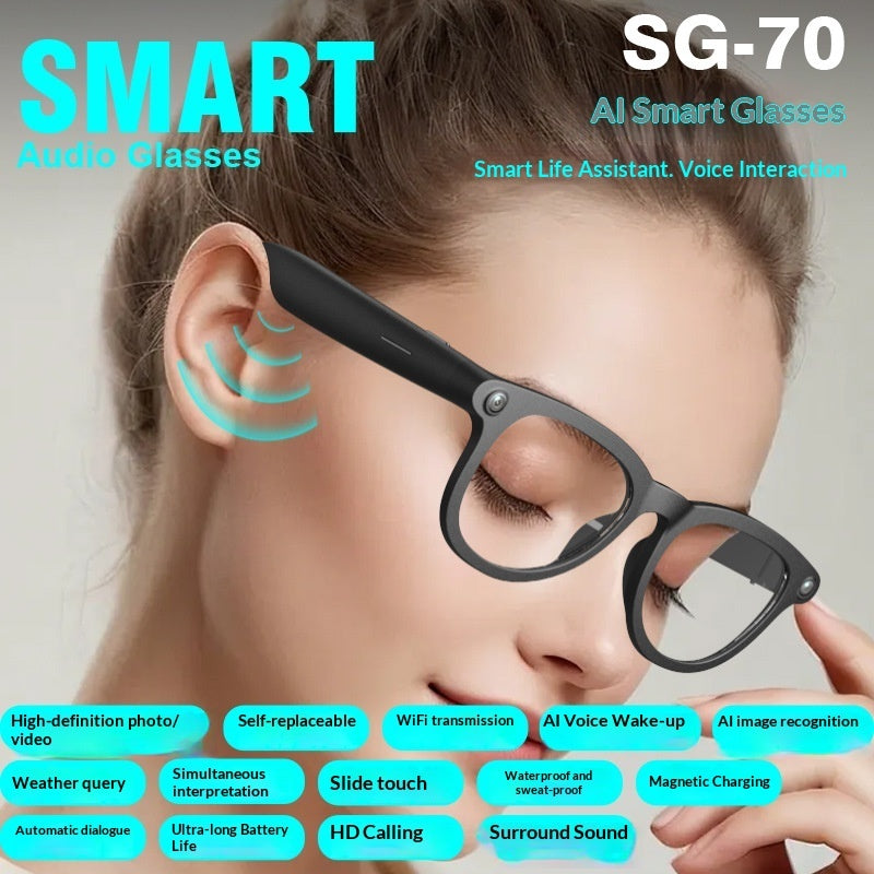 SG70 Smart Bluetooth Audio Glasses Voice Assistant Translation