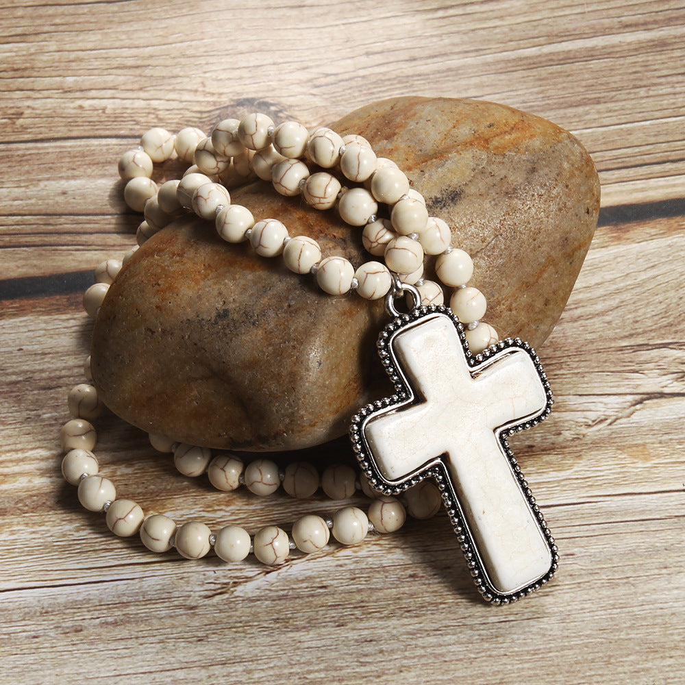 Necklace Cross Pendant Necklace Sweater Chain