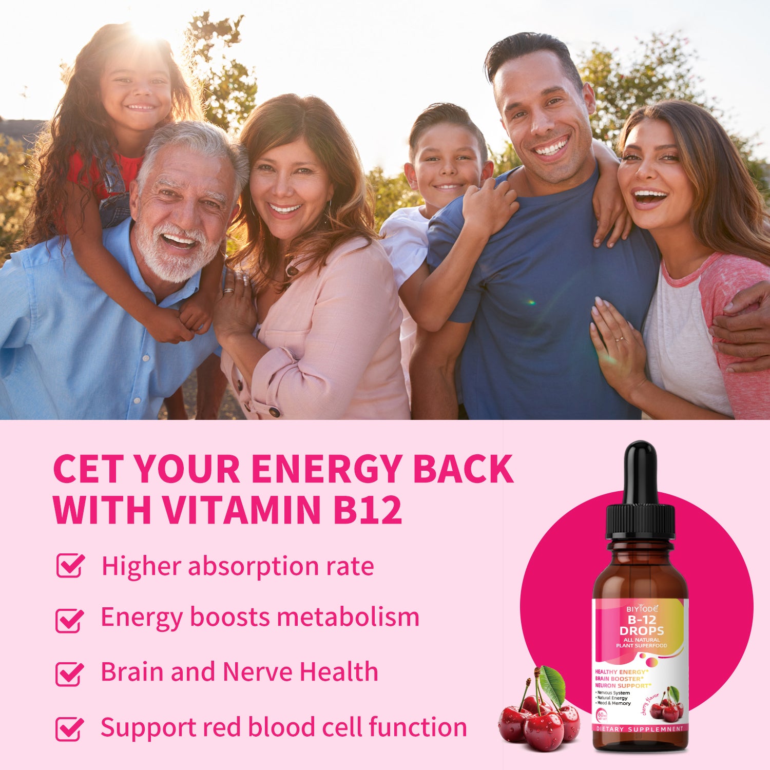Vitamin B12 Dietary Supplement Wholesale Liquid Energy Booster Drops For Optimal Support