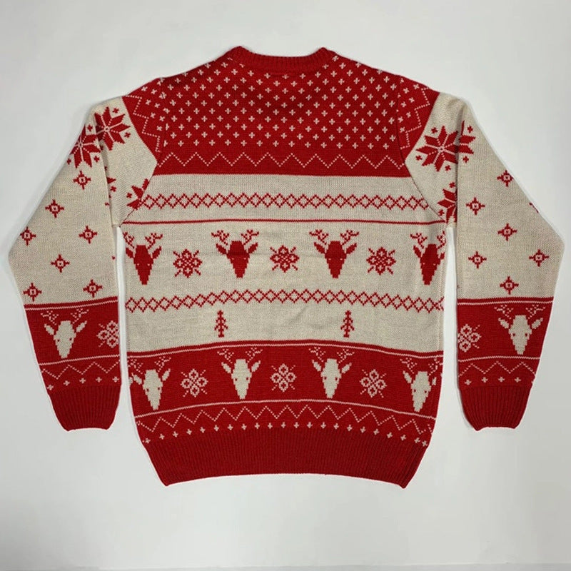 Pullover Crewneck Jacquard Christmas Sweater