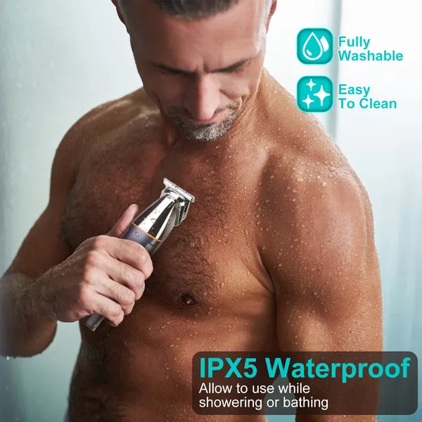 All In One Beard Trimmer For Men With 5 Trimmer Heads IPX5 Waterproof Electric Razor For Face Nose Body Beard Cordless Hair Shaver Clipper Grooming Kit For Men Husband Father