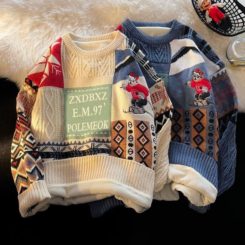 Heavy Velvet Thickening Sweater Men's Winter Fashionable Coat