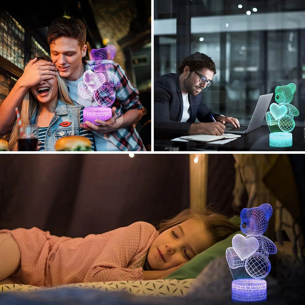 Acrylic 3D Night Light – Home, Bedroom & Holiday Gift