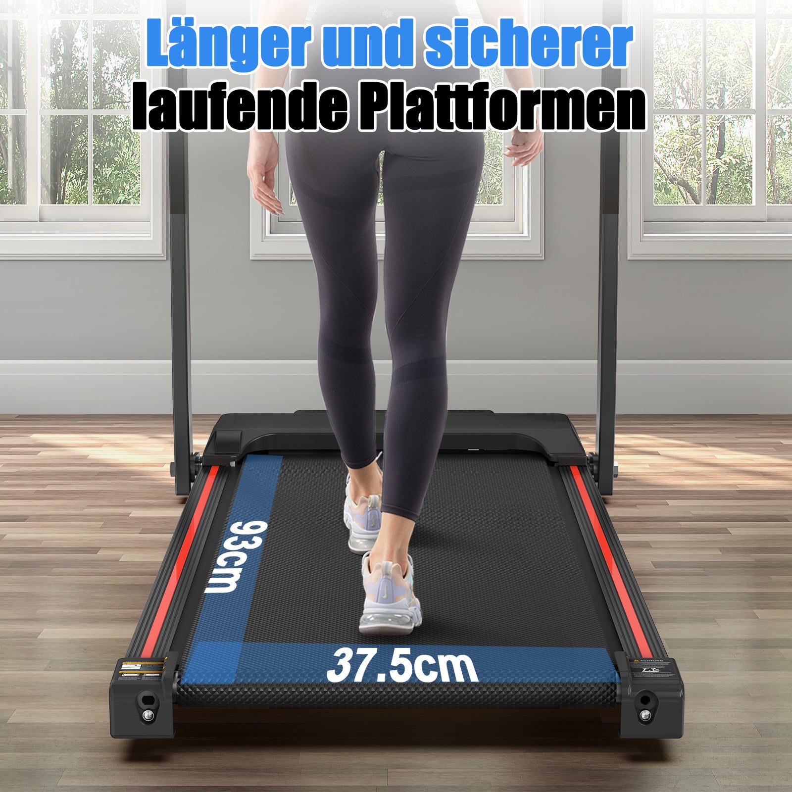 EU Electric Treadmill, Folding Treadmill For Home Up To 12 Kmh, With LED Display, App, Compact Treadmill For Home And Office, Weighing 120KG