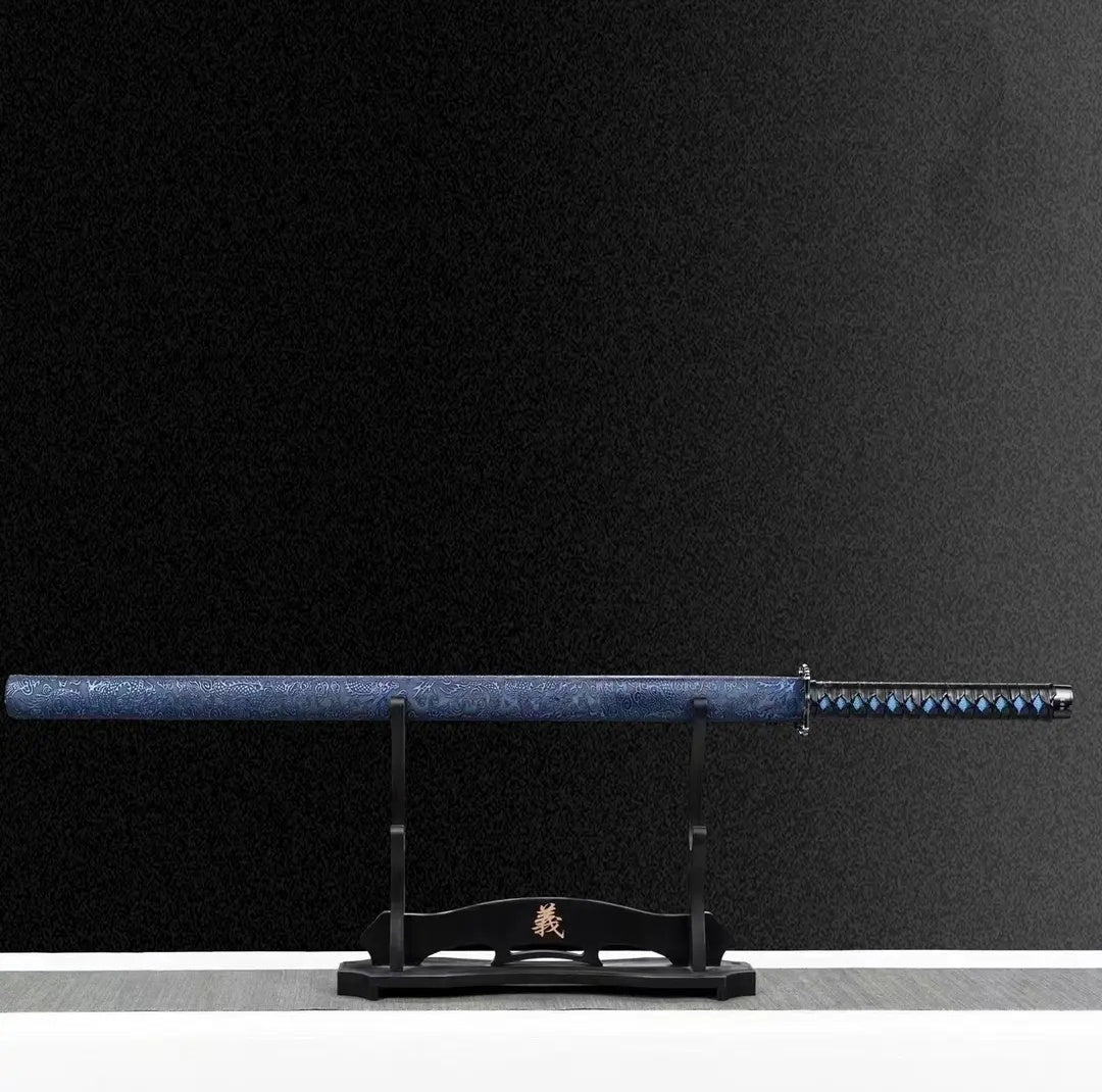 Blue Dragon Tang Horizontal Saber From Longquan One-piece High Manganese Steel Collectible Cold Weapon Unsharpened Not For Self-Defense