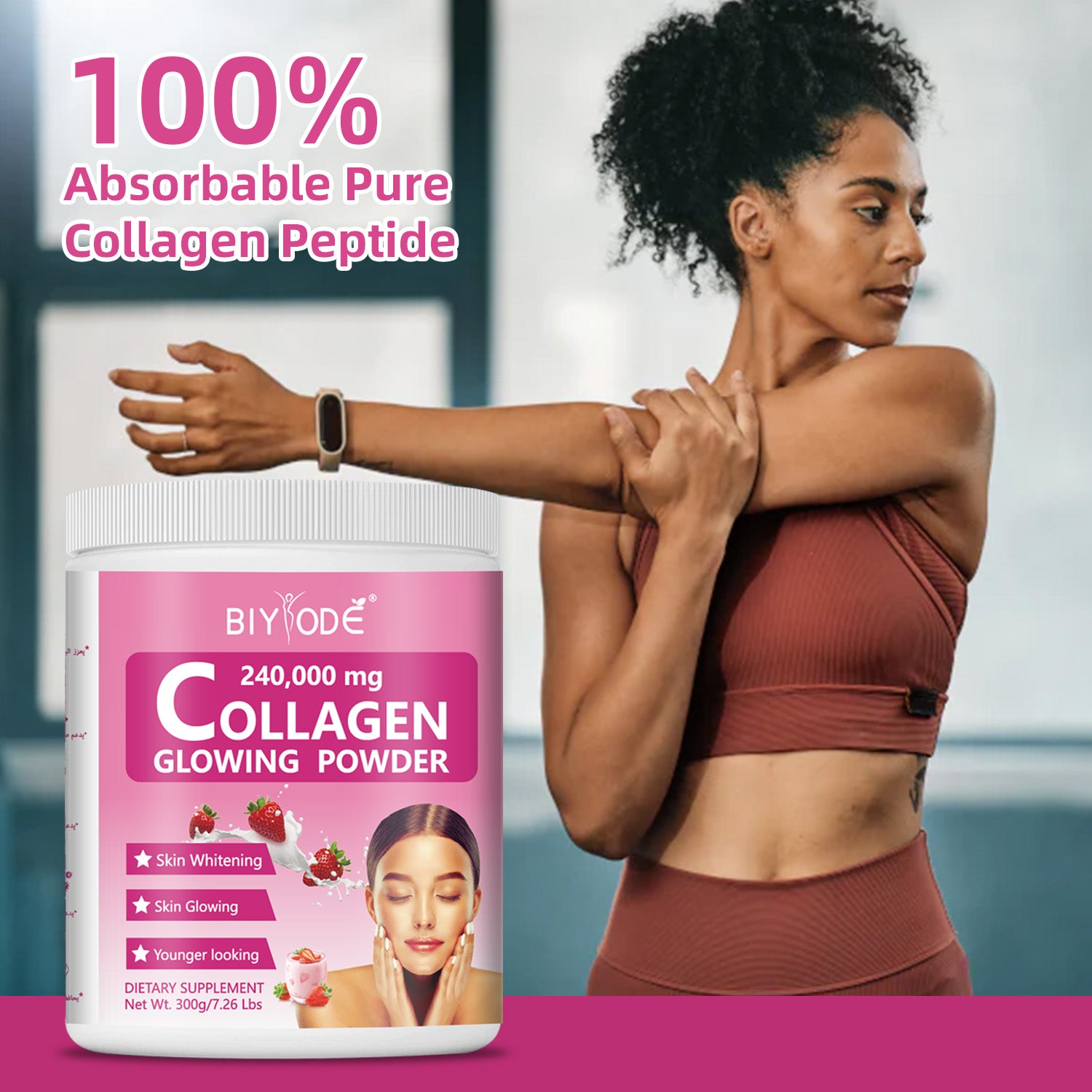 OEM ODM Private Label Collagen Glowing Powder Herbal Supplement Collagen Protein Drink Mix Powder Support Healthy Skin Brightening Beauty From Within Joint Strength