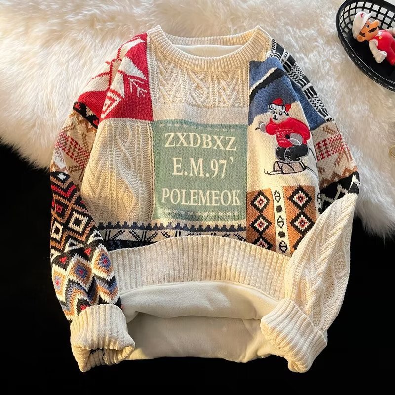 Heavy Velvet Thickening Sweater Men's Winter Fashionable Coat