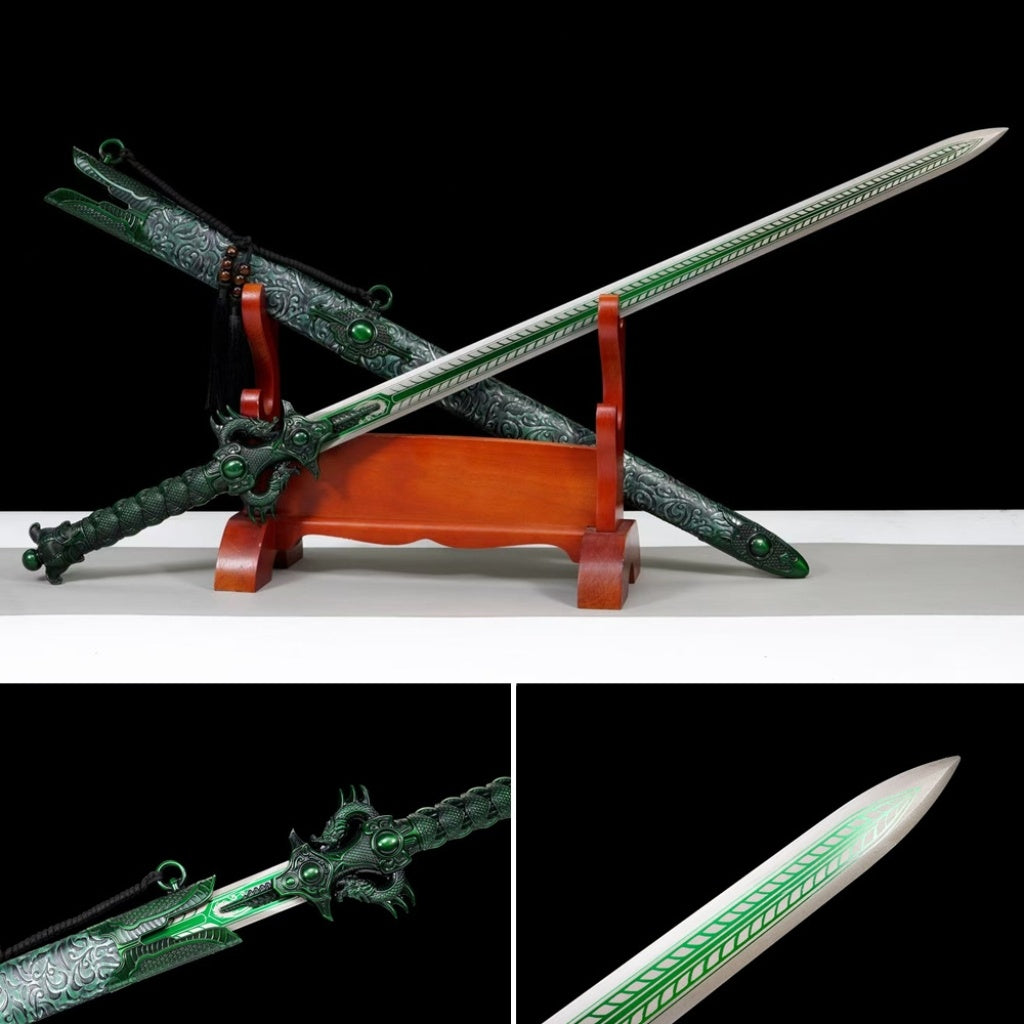 Integrated Tang Dynasty Swords Tang Heng Dao, Xiu Chun Dao Embroidered Spring Saber  High Manganese Steel Blades, Unsharpened Cold Weapons For Self Defense