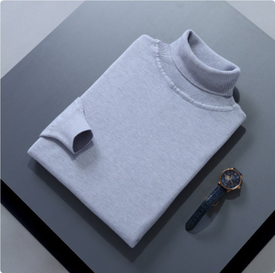 High Lapel Sweater Solid Color Casual