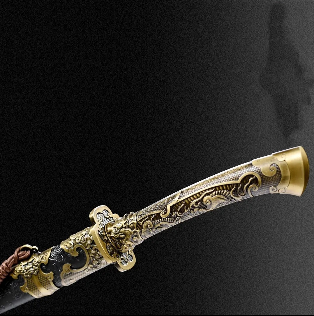 Fulong Wild Goose Feather Saber Integral Keel Structure High Manganese Steel  Collection-Grade  Self-Defense Cold Weapon  Unsharpened