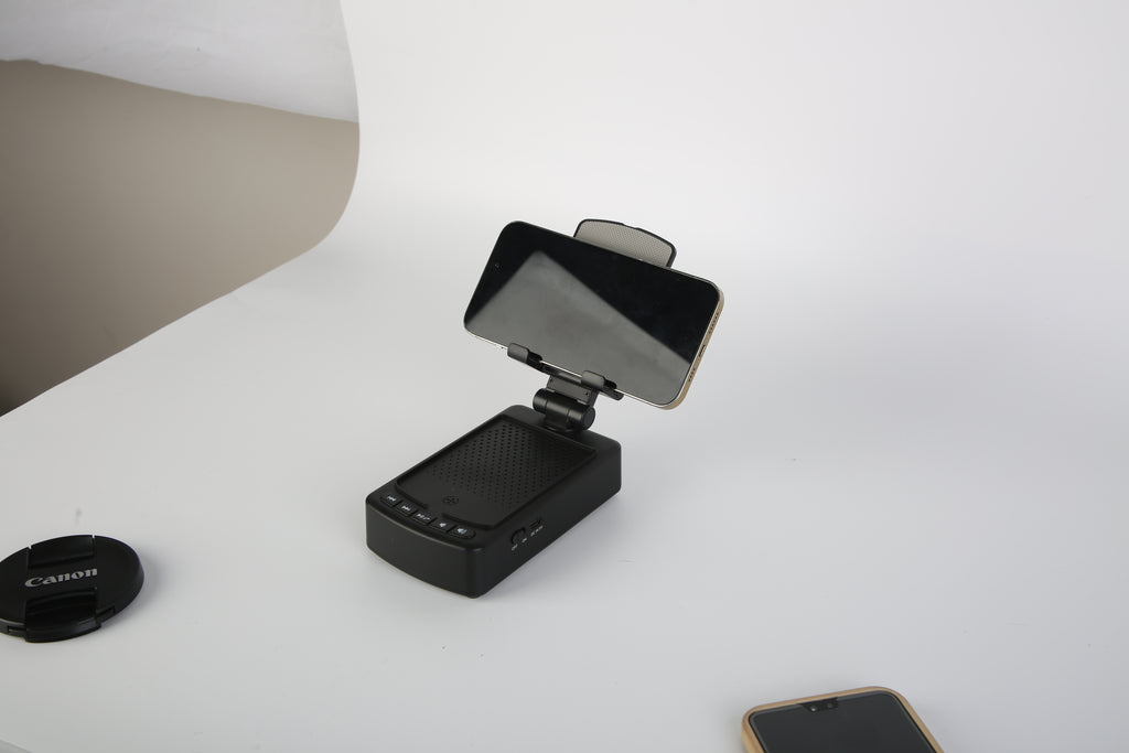 1Pc Cell Phone Stand With HD Surround Wireless Speaker Power Bank Portable Foldable Charging Phone Stand With Anti Slip Base Compatible With Phone Tablet For Home Office Outdoor